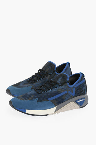 Sneakers Slip On in Tessuto con Inserti in Pelle