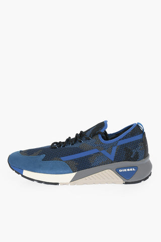 Sneakers Slip On in Tessuto con Inserti in Pelle