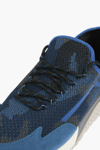 Sneakers Slip On in Tessuto con Inserti in Pelle
