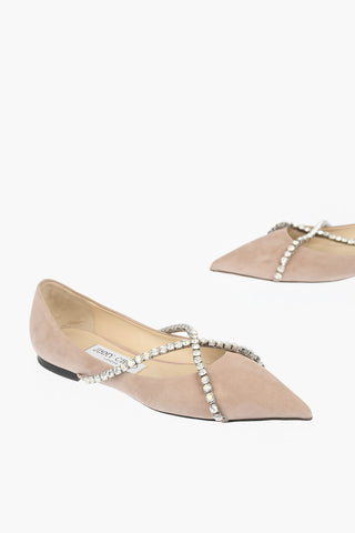 Ballerine in Suede GENEVI con Cinturini Criss Cross in Swarowski