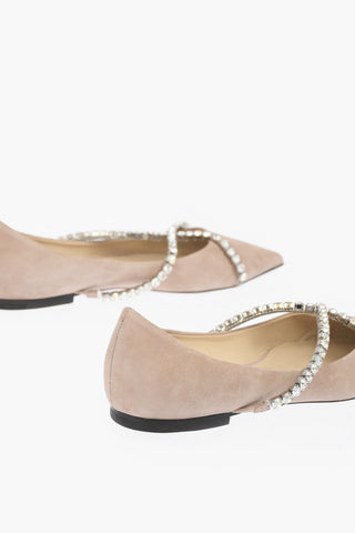 Ballerine in Suede GENEVI con Cinturini Criss Cross in Swarowski