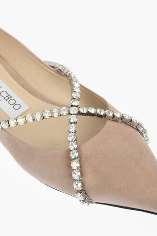 Ballerine in Suede GENEVI con Cinturini Criss Cross in Swarowski