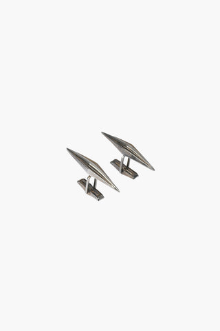 Black Rhodium OVAL DIAMOND Cufflinks