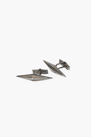 Black Rhodium OVAL DIAMOND Cufflinks