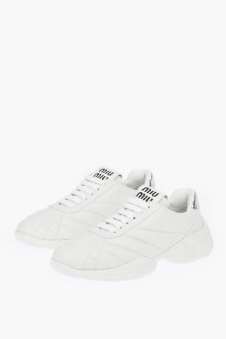 Quilted Leather Lace-up Sneakers