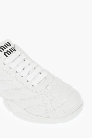 Quilted Leather Lace-up Sneakers