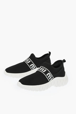 Logo Band Stretch Fabric Slip-on Sneakers