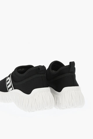 Logo Band Stretch Fabric Slip-on Sneakers