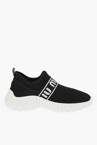 Logo Band Stretch Fabric Slip-on Sneakers