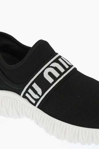 Logo Band Stretch Fabric Slip-on Sneakers