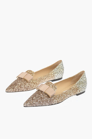 Front Bow GALA Glittery Ballet Flats
