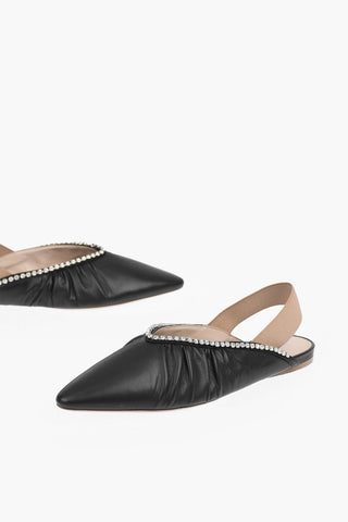 Ballerine Slingback in Pelle con Swarowski