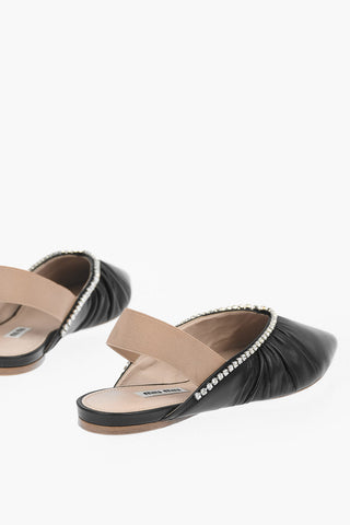 Ballerine Slingback in Pelle con Swarowski