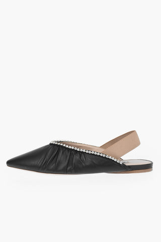 Ballerine Slingback in Pelle con Swarowski