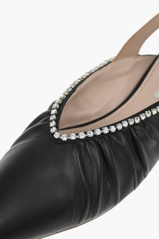 Ballerine Slingback in Pelle con Swarowski