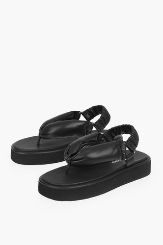 Sandali Platform in Pelle con Infradito Giapponese