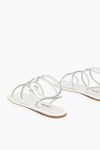 Cuir Sole Crystal Flat Sandals