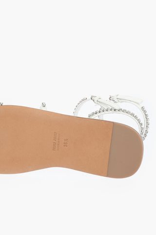 Cuir Sole Crystal Flat Sandals