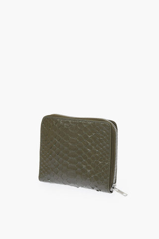 Zipped Python Leather Wallet