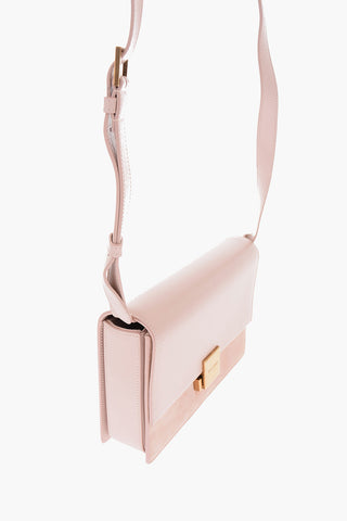 borsa a tracolla in pelle e suede