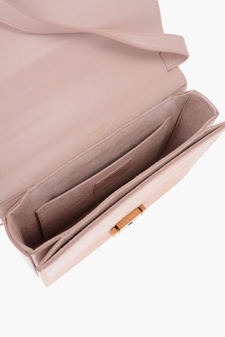 borsa a tracolla in pelle e suede