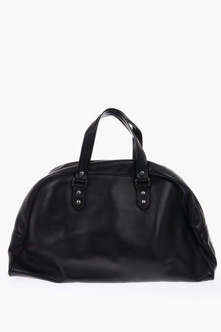 borsa da viaggio in ecopelle con logo traforato