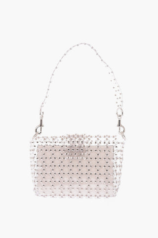 studded pvc shoulder bag with Leather Trimmings