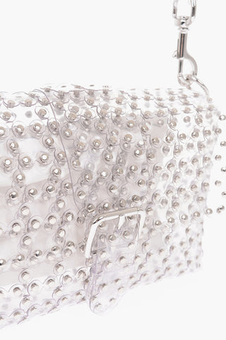 studded pvc shoulder bag with Leather Trimmings
