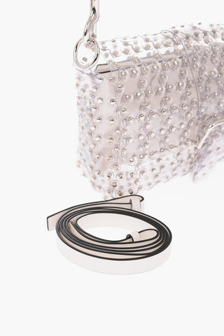 studded pvc shoulder bag with Leather Trimmings