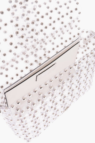 studded pvc shoulder bag with Leather Trimmings