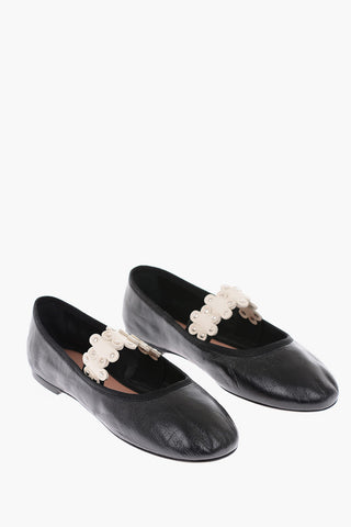leather Mary Jane ballet flats