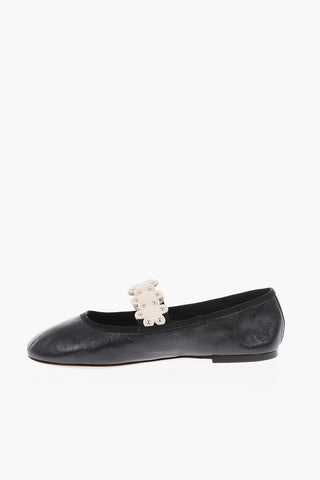 leather Mary Jane ballet flats