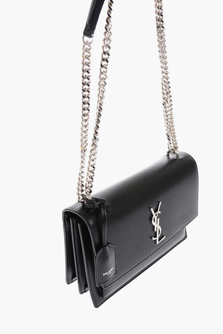 borsa in pelle con tracolla a catena