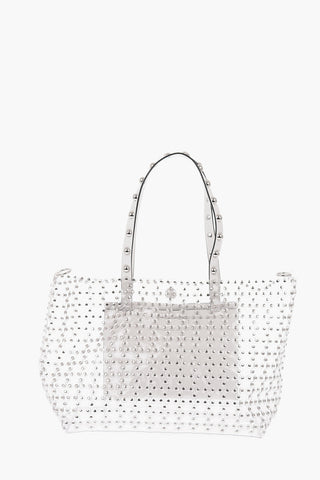 pvc and Leather Trimmings tote bag with studs
