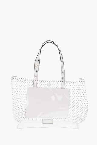 pvc and Leather Trimmings tote bag with studs
