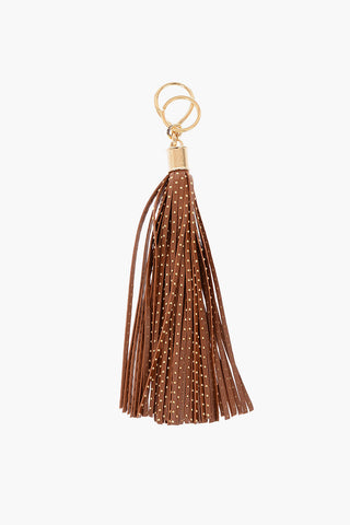 studded leather keyring