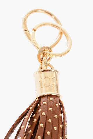 studded leather keyring