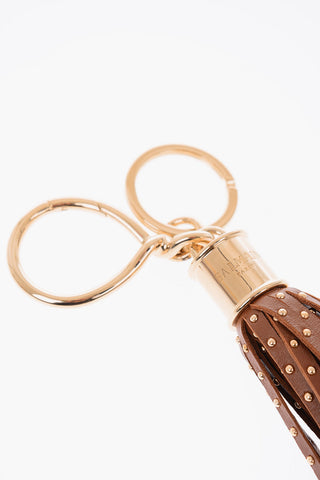 studded leather keyring