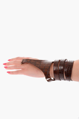 bracciale in pelle motivo serpente con anello