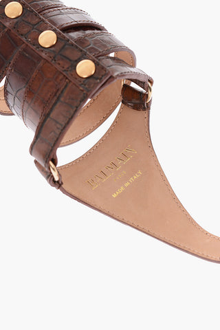 snake patterned leather bracelet with ring