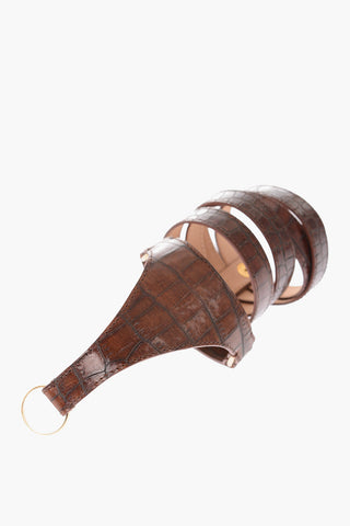 bracciale in pelle motivo serpente con anello