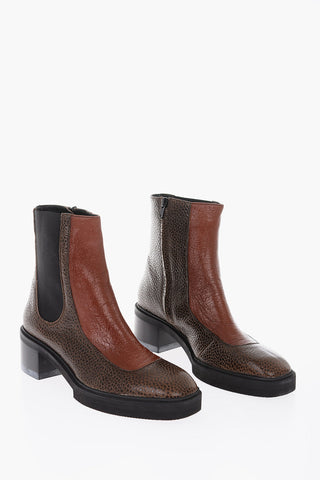 Leather Chelsea Booties with Side Zip Closure