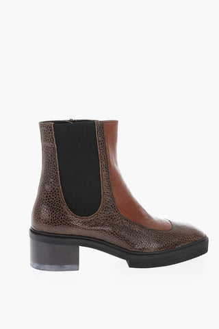 Leather Chelsea Booties with Side Zip Closure