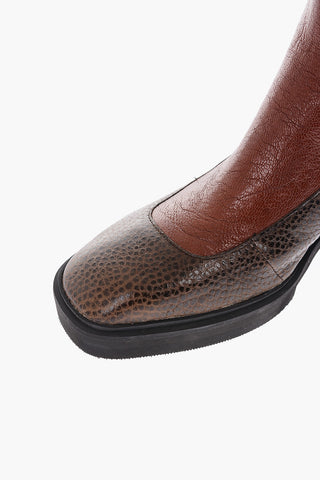 Leather Chelsea Booties with Side Zip Closure