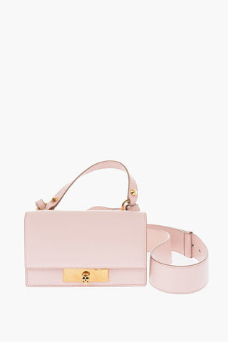 Leather MINI SKULL LOCK Crossbody Bag with Outer Pocket
