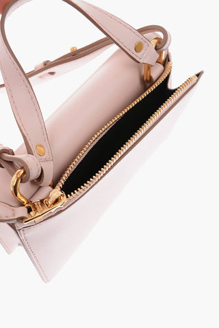 Leather MINI SKULL LOCK Crossbody Bag with Outer Pocket