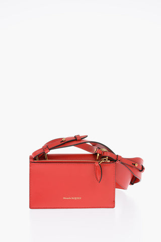 Leather MINI SKULL LOCK Crossbody Bag with Outer Pocket