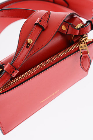 Leather MINI SKULL LOCK Crossbody Bag with Outer Pocket