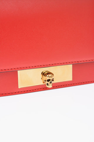 Leather MINI SKULL LOCK Crossbody Bag with Outer Pocket