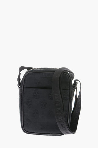 Mini Borsa Messenger BIKER SKULL in Tessuto con Teschi Jacquard